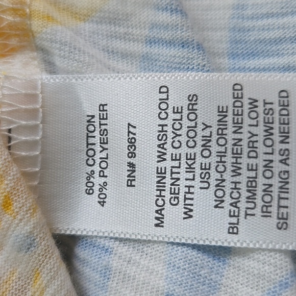 Liz Claiborne Floral Short Sleeve Top - Blue and Orange - Picture 6 of 7